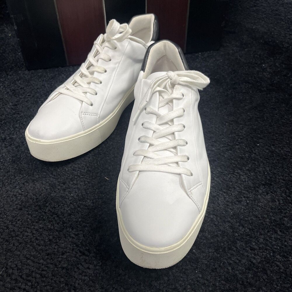 Vince Fulton White Leather Low Top Sneakers Mens 12 casual cool